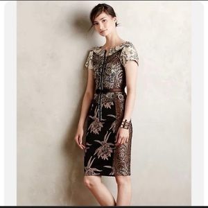 Byron Lars Black Crane Anthropologie Dress Size 0